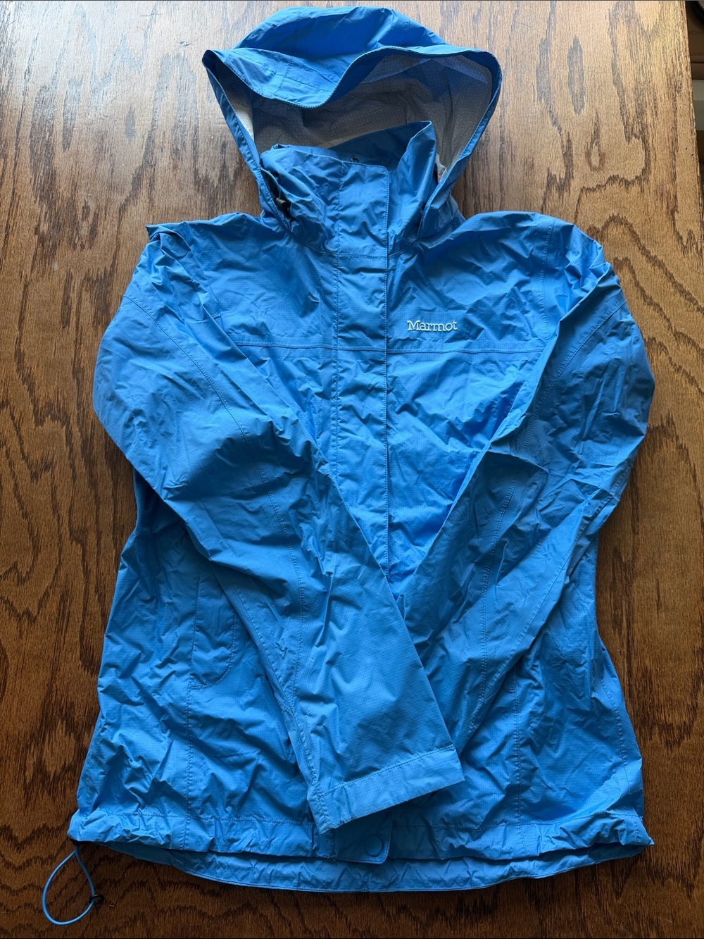 Marmot Women's Bright Blue Hooded Shell Rain Jacket